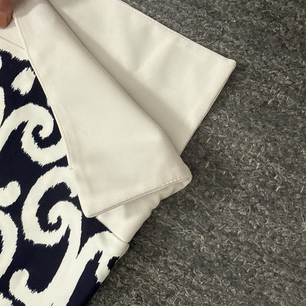 Jude Connally Navy and White Patterned Shift Dress - Picture 6 of 9